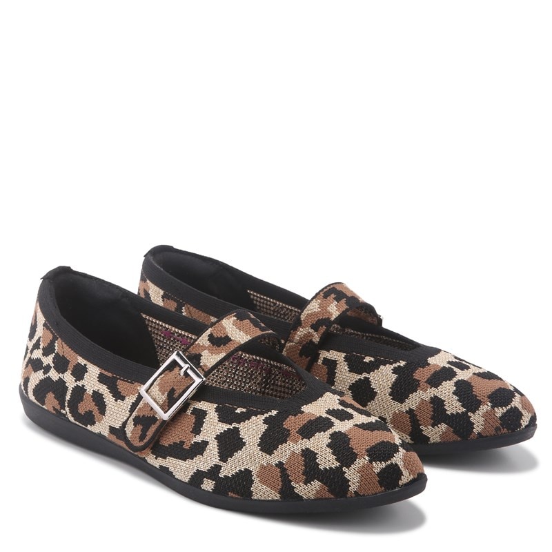 Skechers Women's Cleo Walk Adjustable Mary Jane Flat Shoes (Leopard) - Size 8.5 M