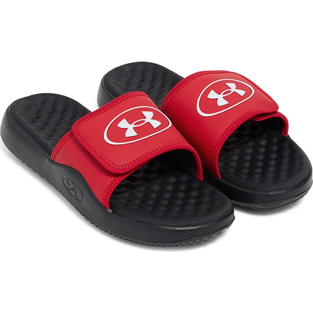 Men\'s Red Black Ignite Pro Slide Comfort Soft Rubber Slip On Flat Sandal Shoes Under Armour Men main image 2