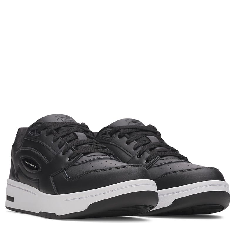 Under Armour Men's Flex Leather Sneakers (Black / White / White) - Size 9.5 M