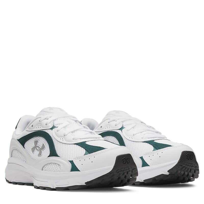 Under Armour Men's Tech Runner Sneakers (White / Green / Silver) - Size 11.0 M