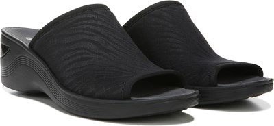 Women's Deluxe Medium/Wide Peep Toe Wedge Sandal