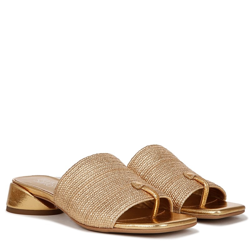 Franco Sarto Women's Loran 4 Slide Sandals (Gold Raffia) - Size 9.5 M