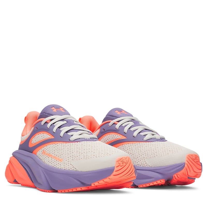 Under Armour Kids' Charged+ Rogue 6 Running Shoe Toddler Shoes (White / Purple /Tangerine) - Size 5.5 M