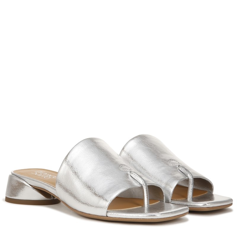 Franco Sarto Women's Loran Sandals (Silver Synthetic) - Size 9.5 M