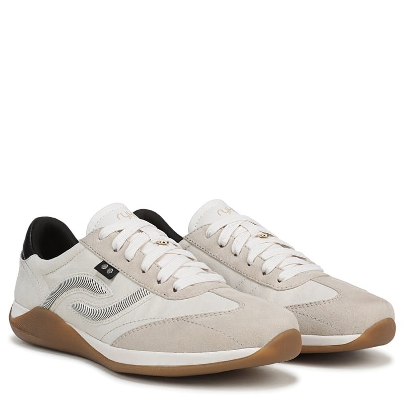 Ryka Women's Era Lace Up Sneakers (Whitecap Beige Microfiber) - Size 6.0 W