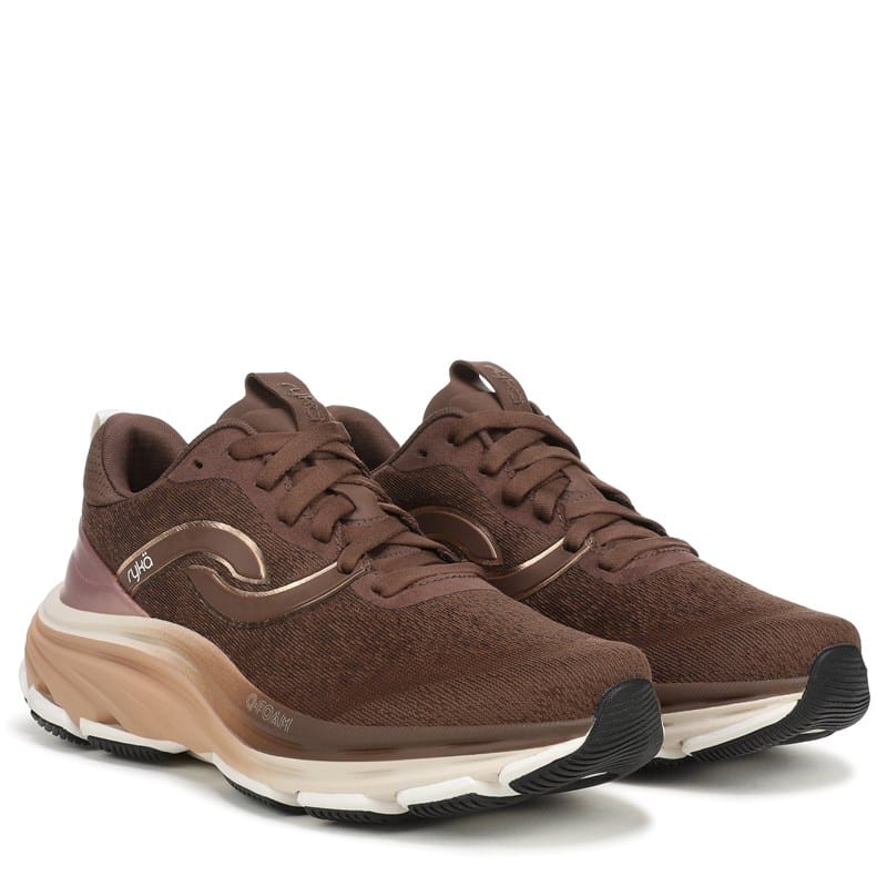Ryka Women's Dedicate Xtra Lx Walking Sneakers (Fudge Brown Mesh) - Size 10.0 W