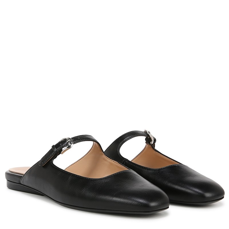 Naturalizer Women's Apple Mary Jane Mule Shoes (Black Faux Leather) - Size 7.0 W