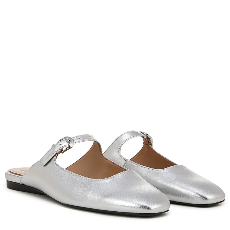 Naturalizer Women's Apple Mary Jane Mule Shoes (Silver Faux Leather) - Size 9.5 W