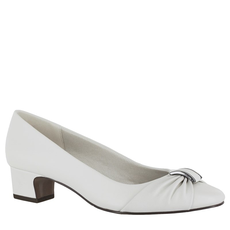 Easy Street Women's Eloise Narrow/Medium/Wide/X-Wide Comfort Pump Shoes (White Synthetic) - Size 6.0 W