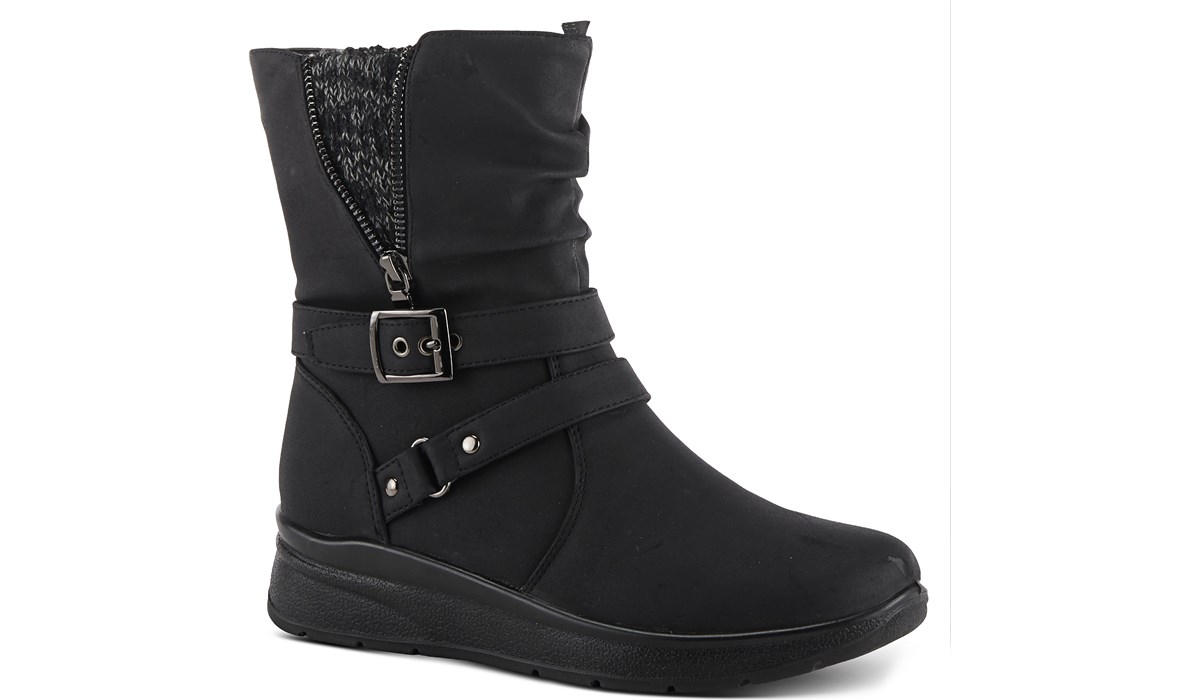 famous footwear black booties
