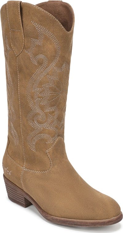 Women's Stutter Western Boot - Tan Faux Suede