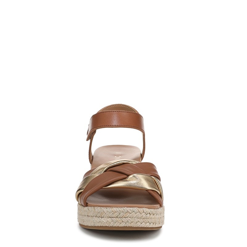 Vionic Women's Saratoga Wedge Sandals (Tan / Gold Leather) - Size 10.0 M
