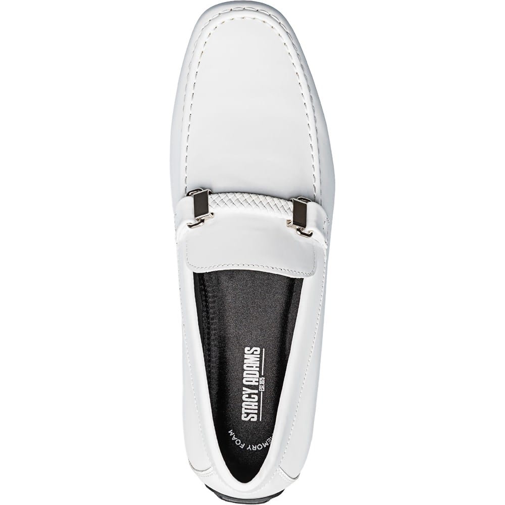 Stacy Adams White Leather Loafers Men\'s 9 Good preworn condition Stacy Adams Men main image 3
