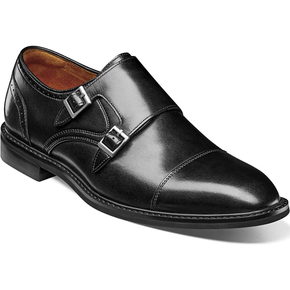 Stacy Adams Men's Boswell Cap Toe Double Buckle Monk Strap