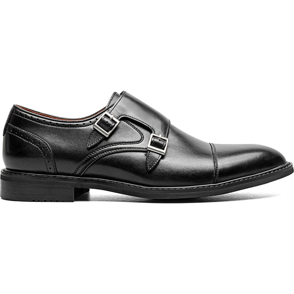 Stacy Adams Men's Boswell Cap Toe Double Buckle Monk Strap