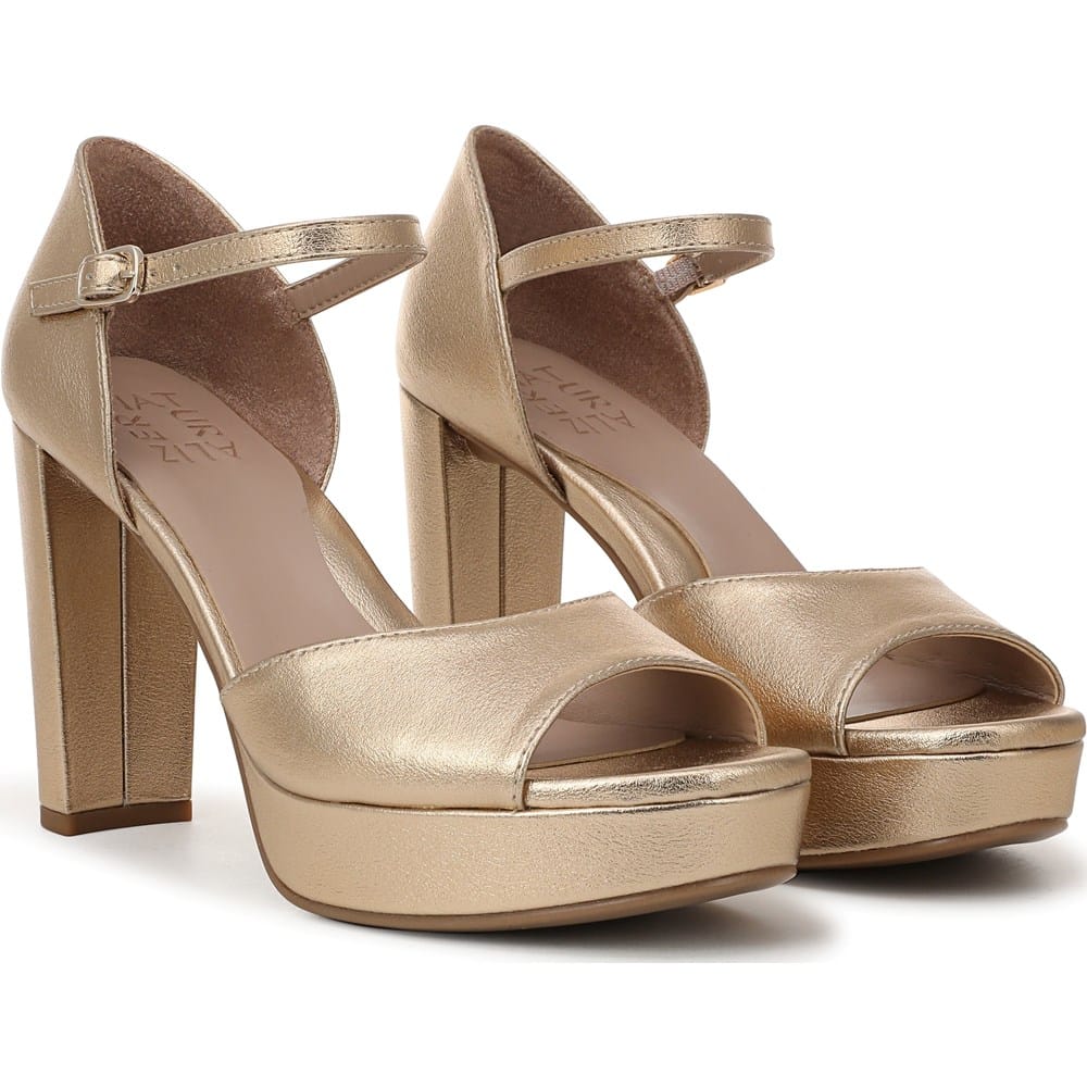 naturalizer ladies dress shoes womens shoe heel gold color leather upper size 7M Bring standout polish to your everyday look with these bold loafers from Naturalizer SOUL Naturalizer Womens Ramona Mary