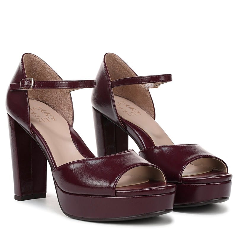 Naturalizer Women's Novi Dress Sandals (Wine Red Faux Leather) - Size 5.0 M