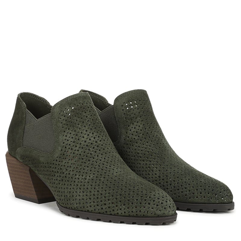Vionic Women's Bethany Perf Short Boots (Olive Moss Suede) - Size 5.0 M
