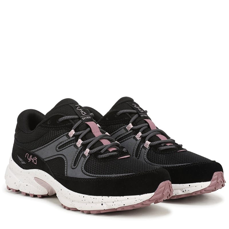 Ryka Women's Skyway Tr Hiking Sneakers (Black Suede/Mesh) - Size 9.0 M