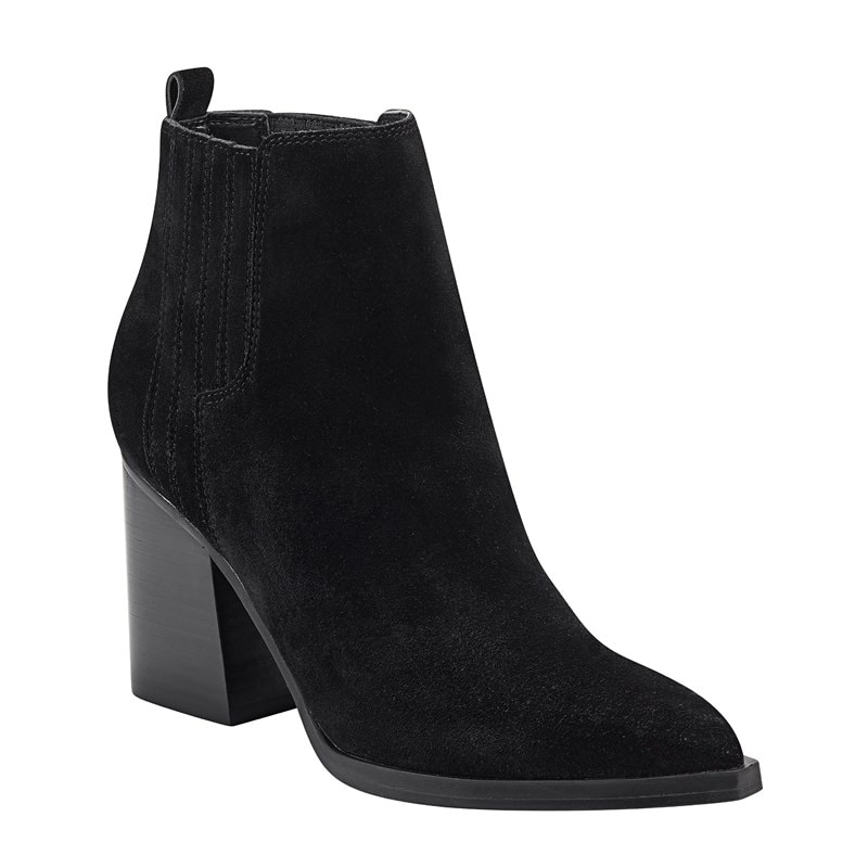 Marc Fisher Women's Matter Block Heel Booties (Black Microsuede) - Size 5.5 M