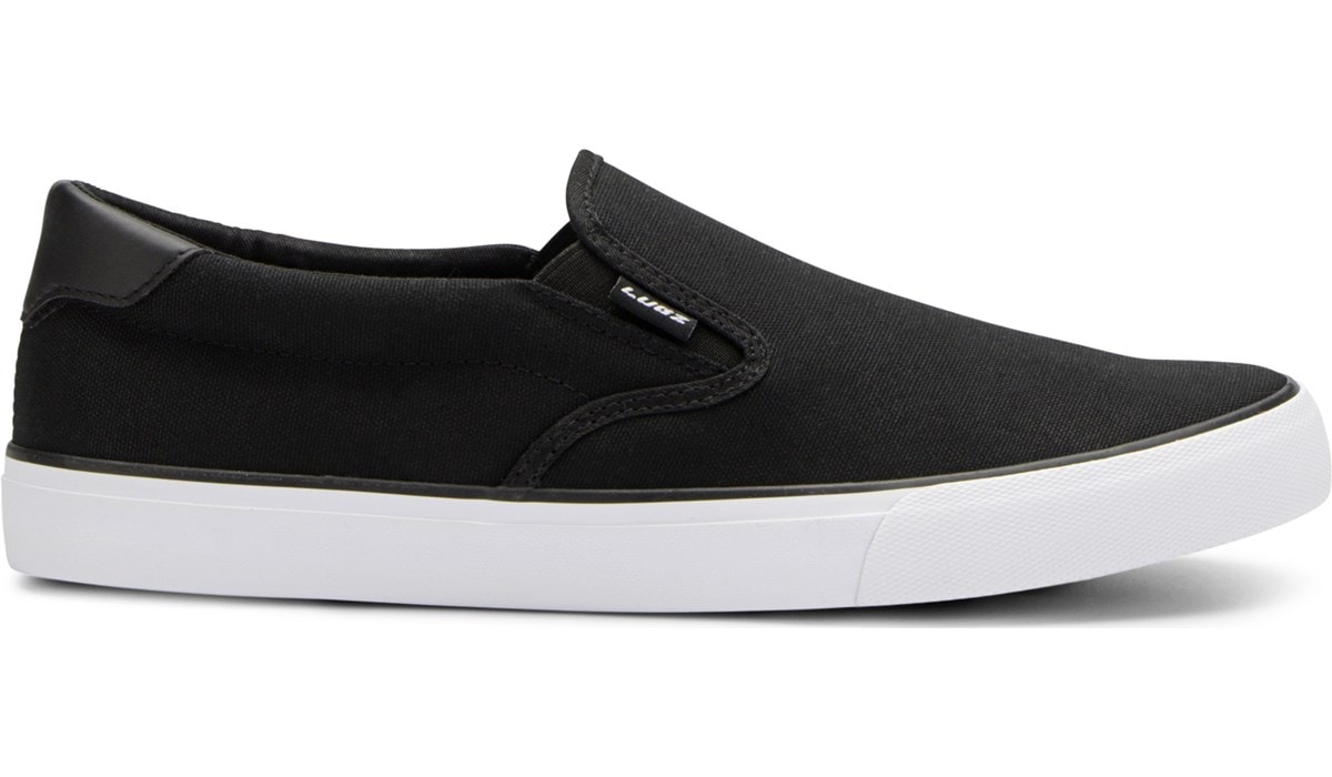 black slip on sports shoes
