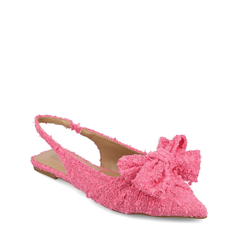 Journee Women's Sabbrina Slingback Flat Shoes (Pink Faux Leather) - Size 6.0 M