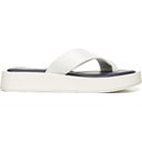 White/Navy Faux Leather