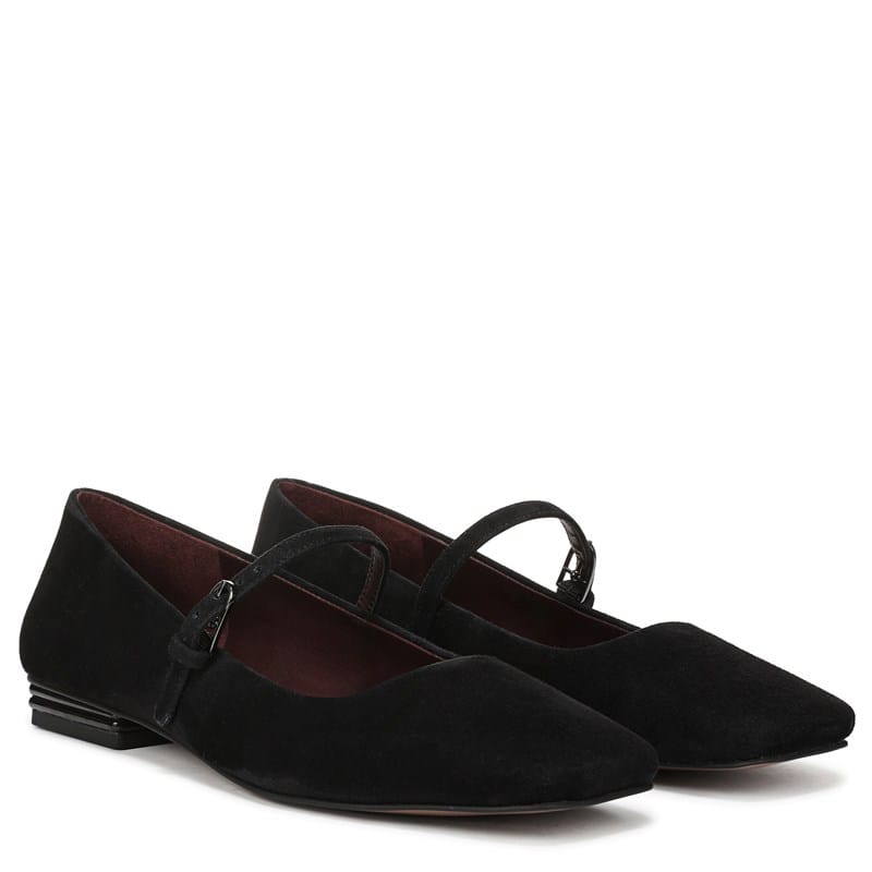 Franco Sarto Women's Tinsley Mary Jane Flat Shoes (Black Suede) - Size 7.5 M
