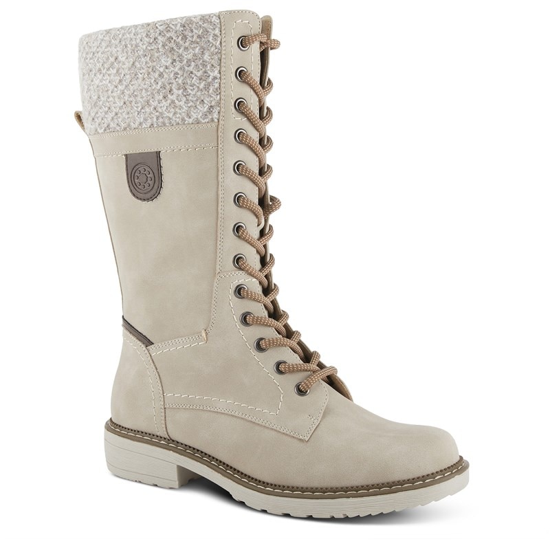 Spring Step Women's Yosemite Lace Up Tall Winter Boots (LIGHT GREY) - Size 42.0 M