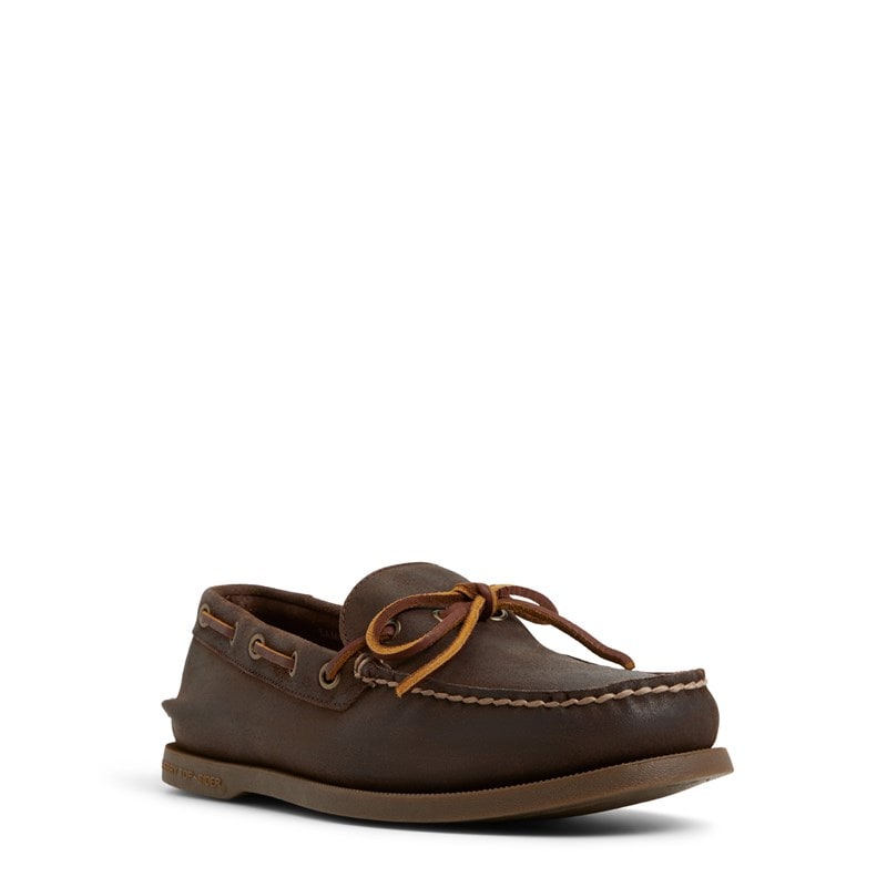 Sperry Men's Authentic Original 1 Eye Leather Boat Shoes (Dark Brown) - Size 14.0 M