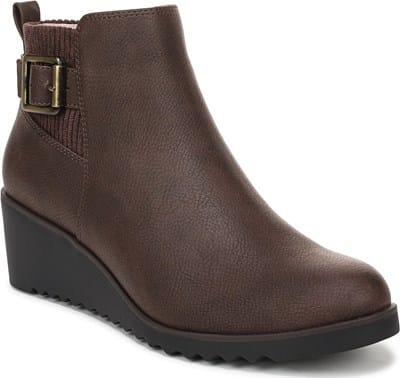 Women's Zayne Wedge Bootie - Dark Brown Faux Leather