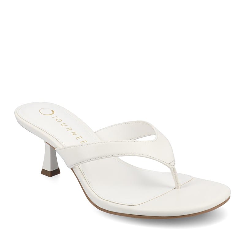 Journee Women's Danielle Kitten Heel Sandals (White) - Size 10.0
