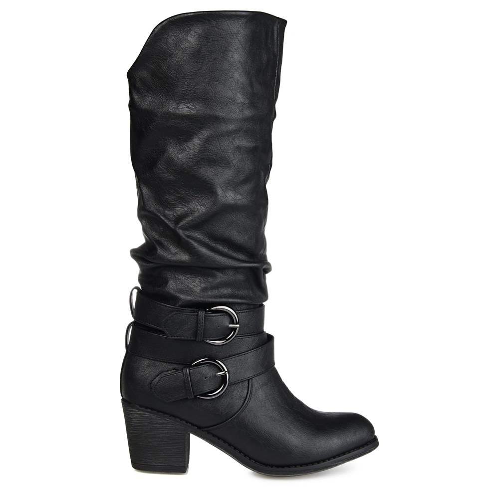 Journee Women s Late Wide Calf Wide Block Heel Boot Famous Footwear