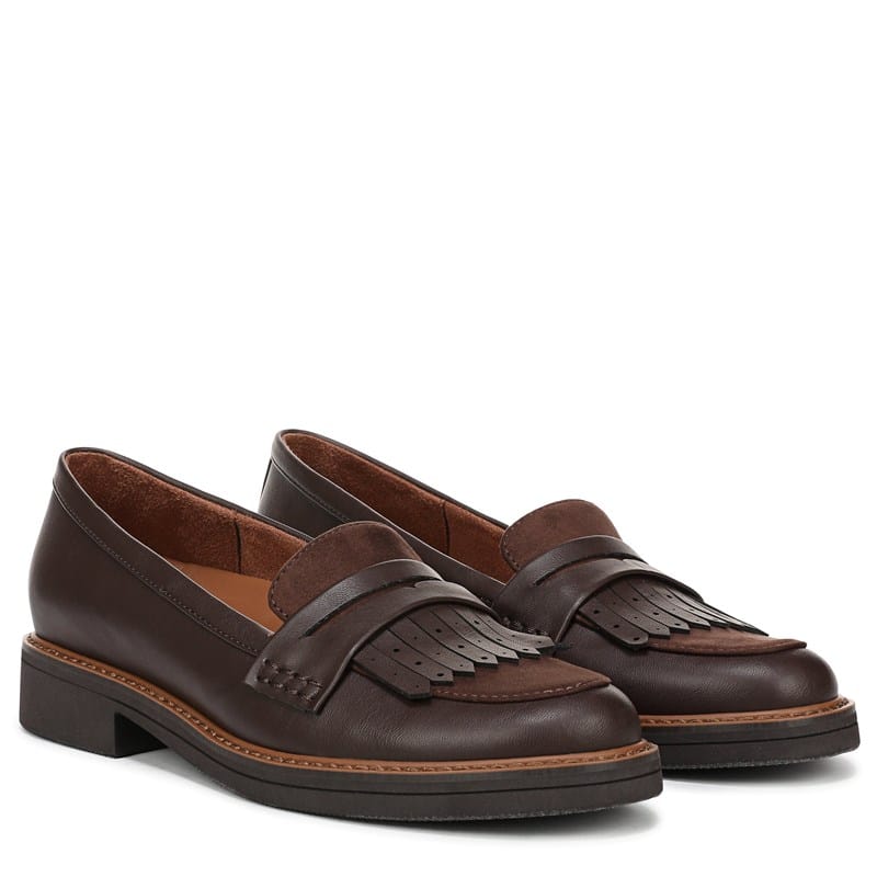 Naturalizer Women's Pacey Loafers (Brown Fabric / Faux Leather) - Size 10.0 M