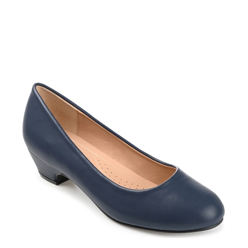 Journee Women's Saar Wide Comfort Pump Shoes (Navy Synthetic) - Size 8.5 W