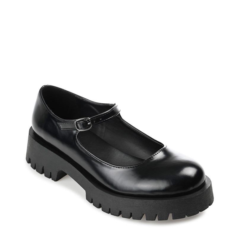Journee Women's Kamie Mary Jane Shoes (Black Synthetic) - Size 6.5 M