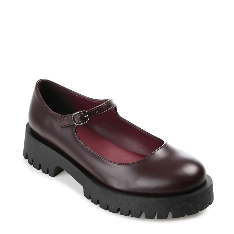 Journee Women's Kamie Mary Jane Shoes (Wine Synthetic) - Size 8.0 M