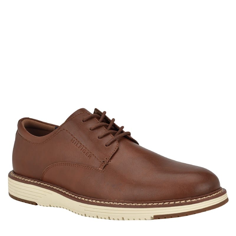 Tommy Hilfiger Men's Hiday Casual Oxford Shoes (Cognac Faux Leather) - Size 9.5 M