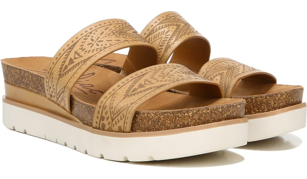 Zodiac Women's Kaia Wedge Slide Sandal Beige, Sandals, Famous Footwear