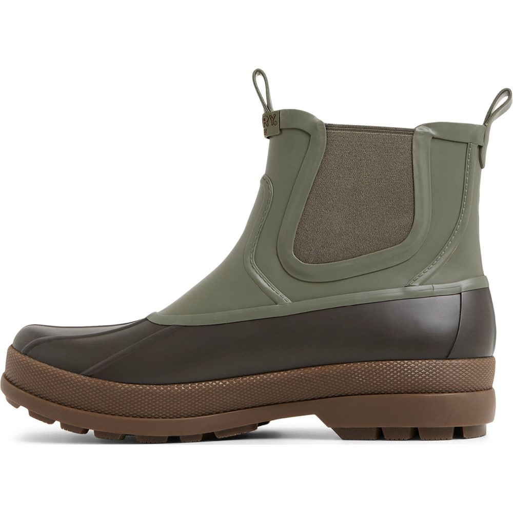 (取寄) スペリー メンズ クリフトン ブーツ Sperry men Clifton Boots Olive Sperry Men's Clifton Waterproof Slip On Duck Boot | Famous Footwear