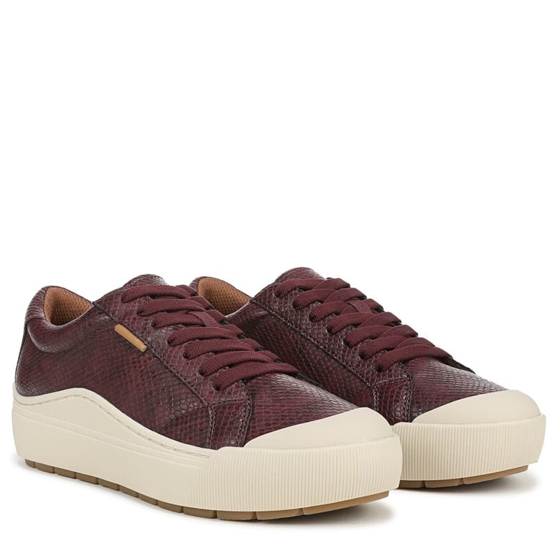 Dr. Scholl's Women's Time Off Sneakers (Dark Red Faux Leather) - Size 9.0 M