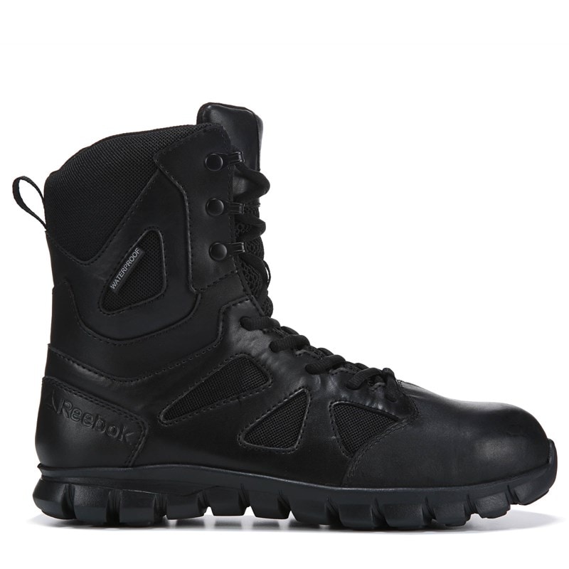 "reebok Duty Men's 8" Sublite Waterproof Composite Toe Military Boots (Black Leather) - Size 11.0 M