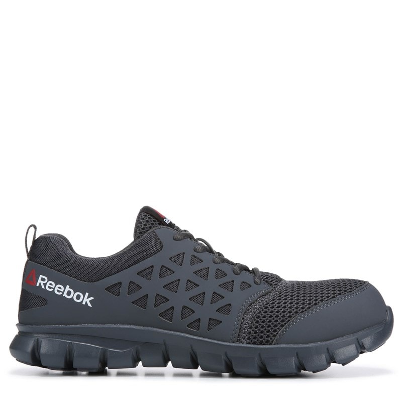 Reebok Work Men's Sublite Electrical Hazard Composite Toe Work Sneakers (Grey Mesh) - Size 9.0 W