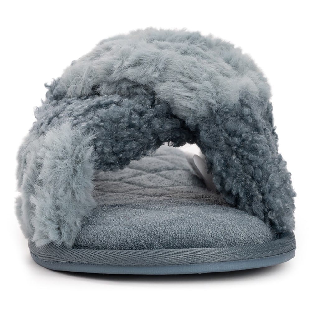 MUK LUKS Perley Criss-Cross Slippers – Women’s Open-Toe Slides With Memory Foam, Faux Fur, Summer Comfort - View #13