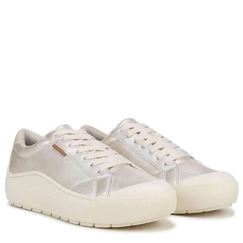Dr. Scholl's Women's Time Off Sneakers (Off White Pearlized Faux Leather) - Size 6.5 M