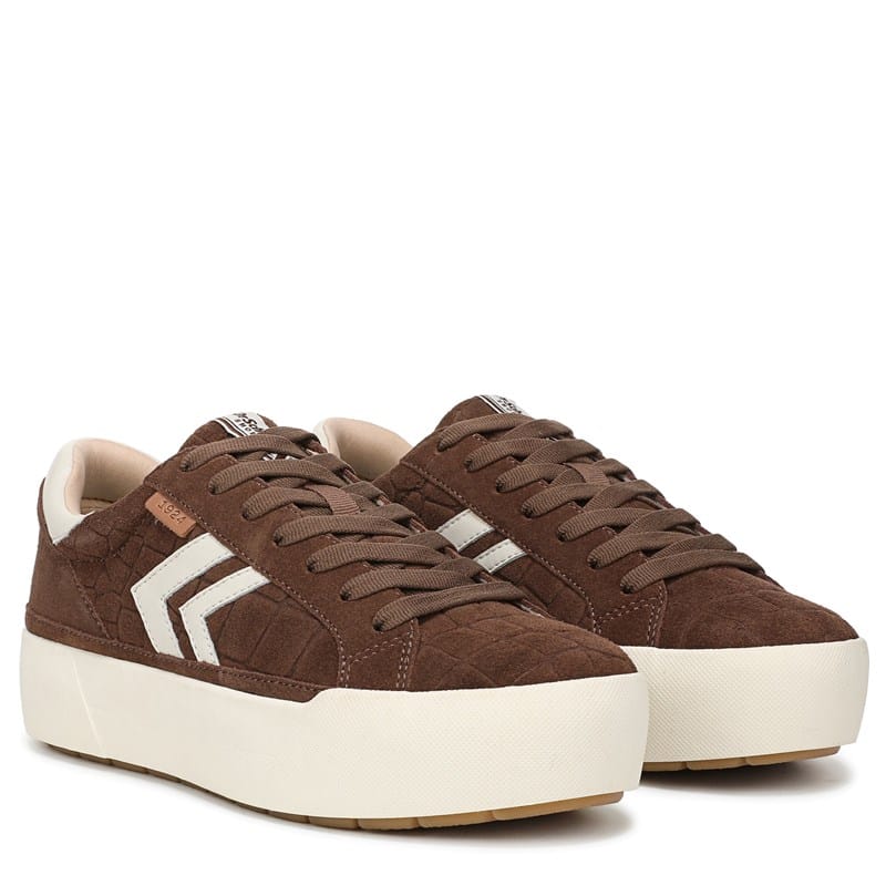 Dr. Scholl's Orig Collection Women's Young And Free Platform Sneakers (Walnut Brown Suede) - Size 7.0 M