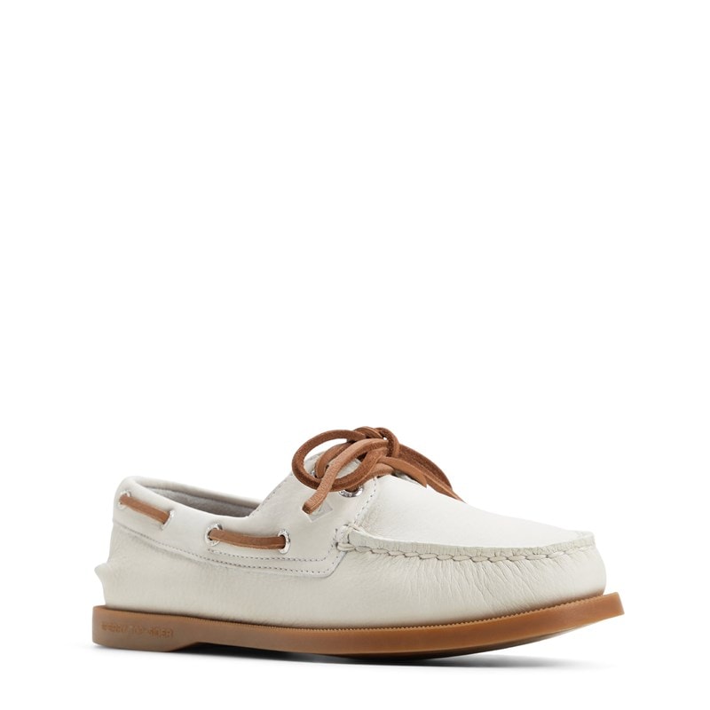 Sperry Women's Authentic Original 2 Eye Leather Boat Shoes (WHITE) - Size 5.5 M