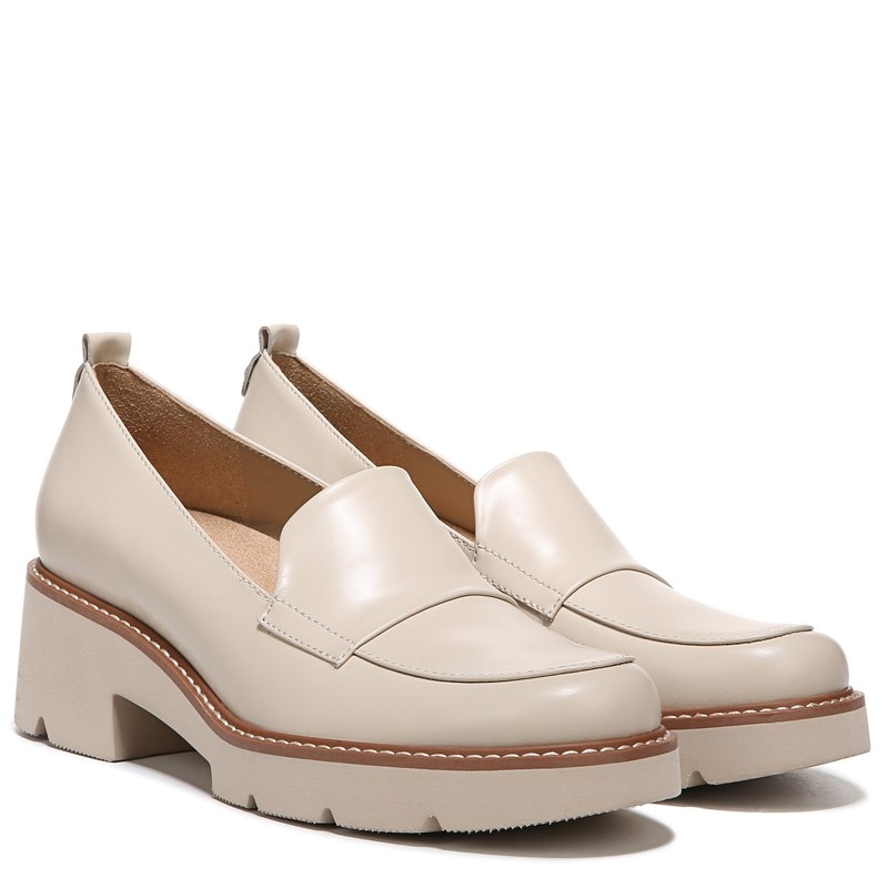 Naturalizer Women's Darry Lug Sole Loafers (Porcelain Beige Leather) - Size 9.0 W