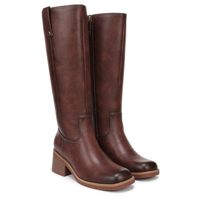 Dr. Scholl's Women's Joplin Tall Boots (Auburn Brown Faux Leather) - Size 9.5 M