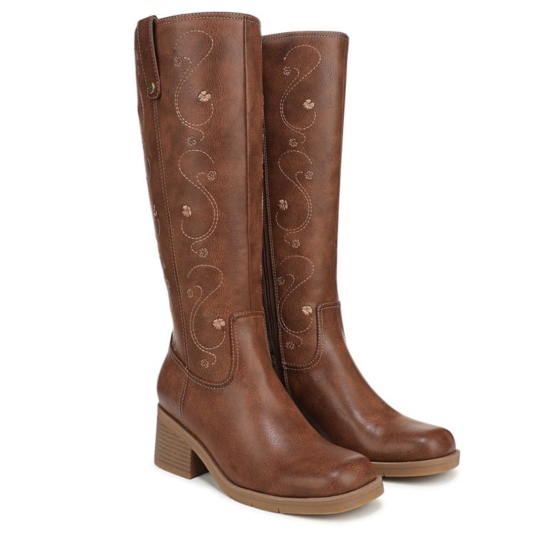Dr. Scholl's Women's Joplin Tall Boots (Embroidered Whiskey Brown Faux Leather) - Size 8.5 M